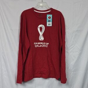 Red FIFA World Cup Qatar 2022 Long Sleeve Shirt Unisex XXL (W563)